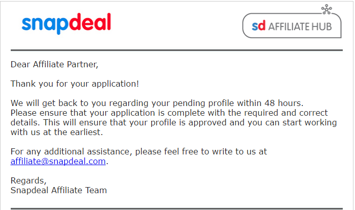 snapdeal affiliate program